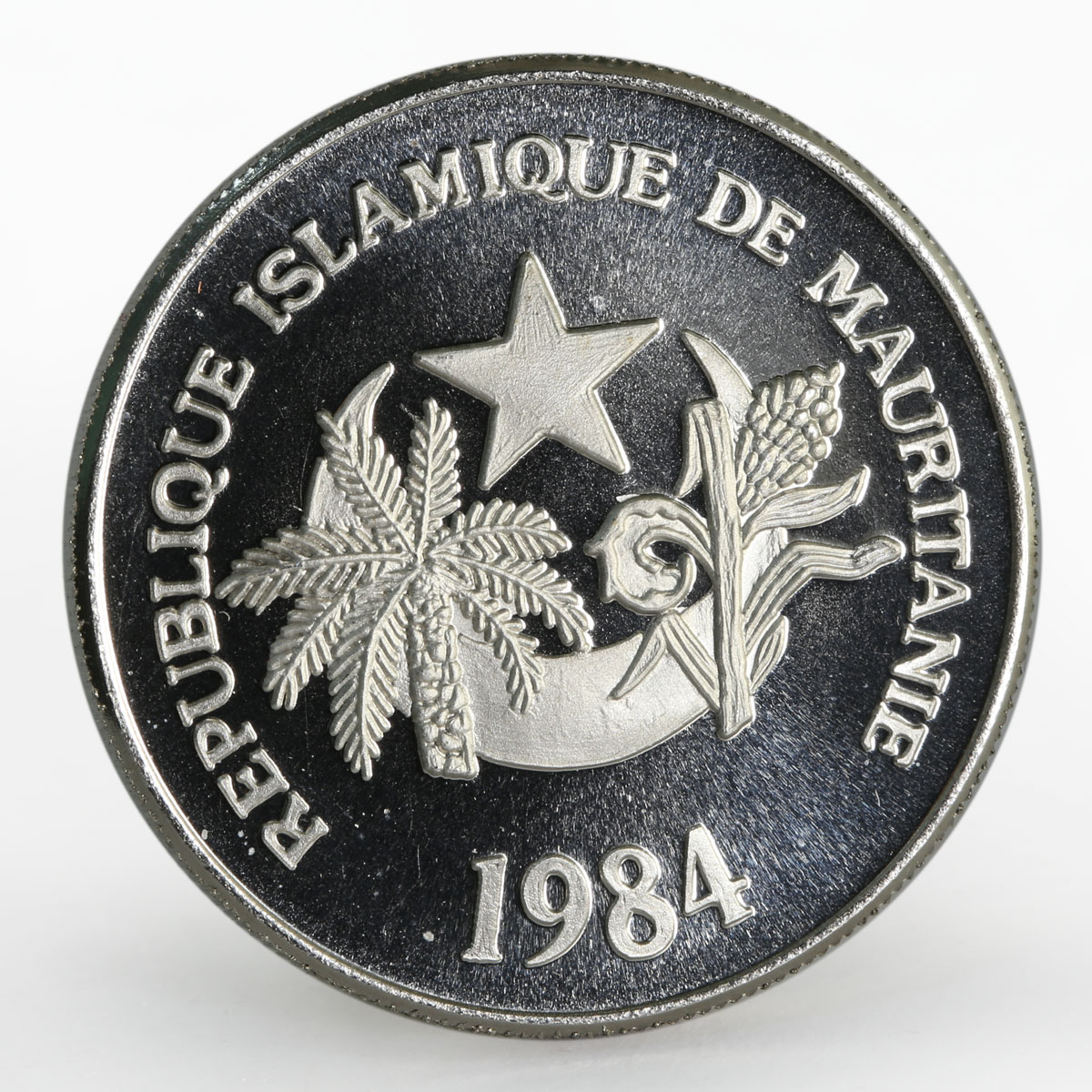 Mauritania 500 ouguiya International Games Fencing proof nickel coin 1984