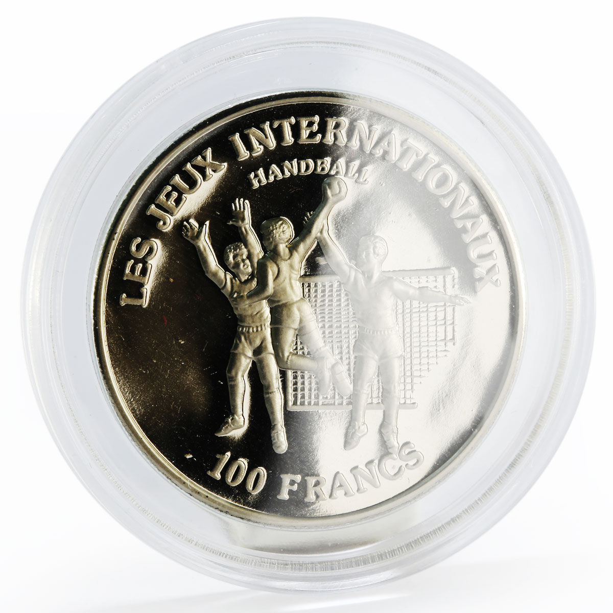 Congo 100 francs International Games series Handball proof nickel coin 1984