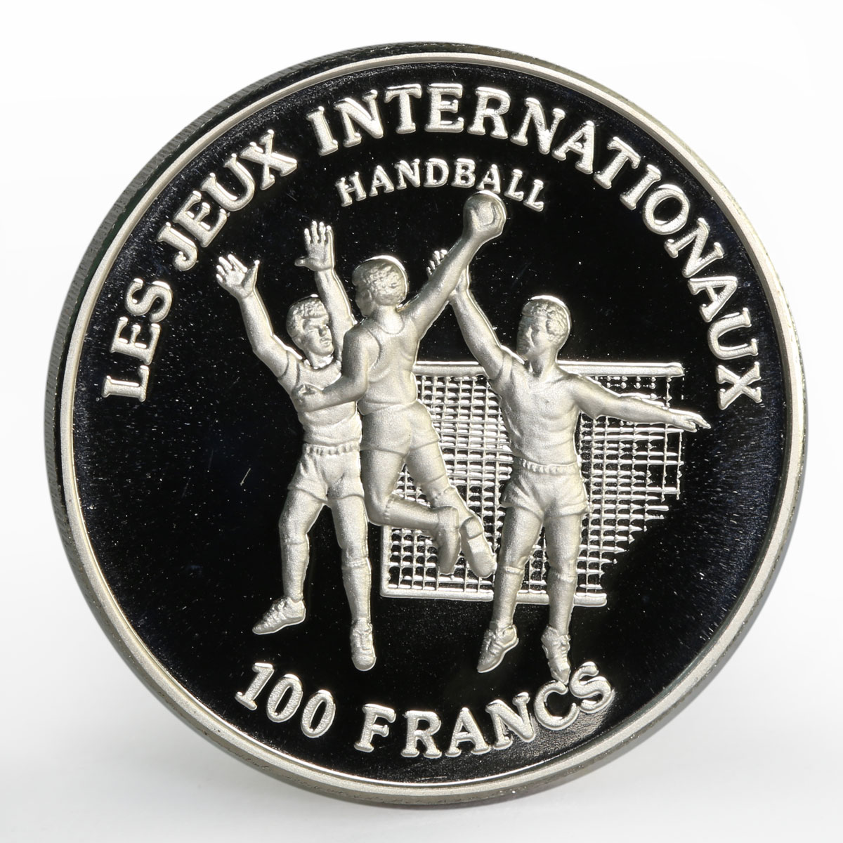 Congo 100 francs International Games series Handball proof nickel coin 1984