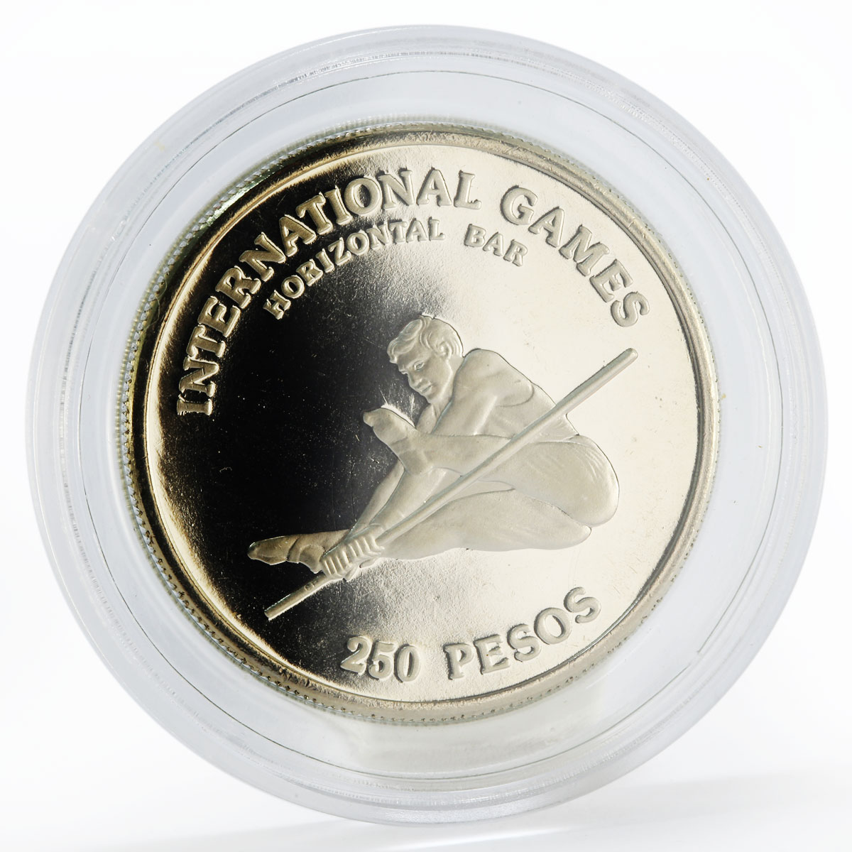 Guinea-Bissau 250 pesos International Games Horizontal Bar nickel coin 1984