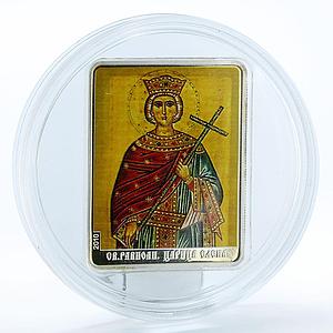 Cook Islands 5 dollars Faith and Icons series Saint Helena silver coin 2010