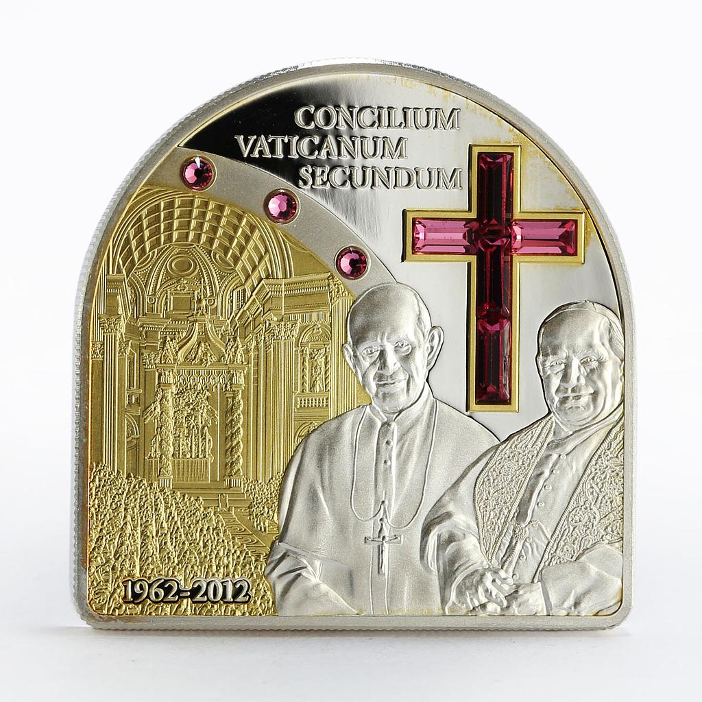 Cook Islands 5 dollars Concilium Vaticanium II gilded silver coin 2012