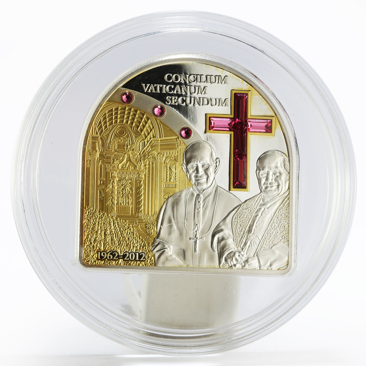 Cook Islands 5 dollars Concilium Vaticanium II gilded silver coin 2012