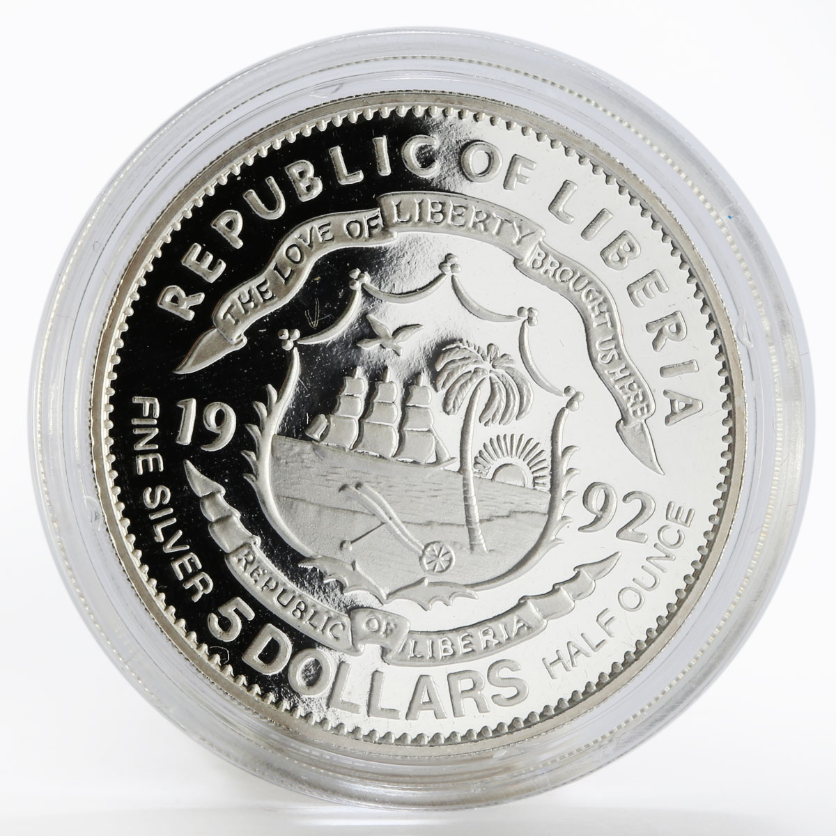Liberia 5 dollars Formule One series Ayrton Senna proof silver coin 1992