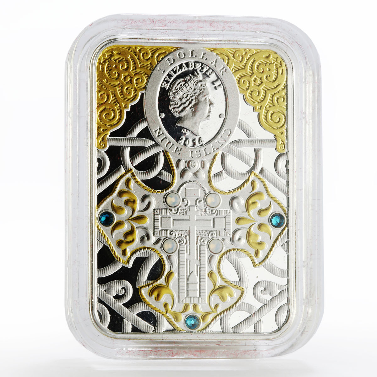 Niue 1 dollar Theotokos Icon of Pochaiv colored proof silver coin 2014