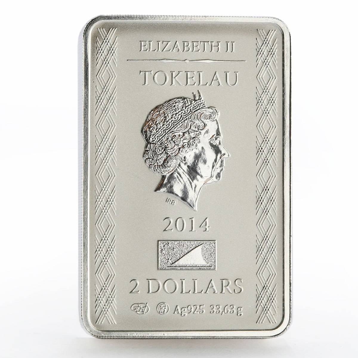 Tokelau 2 dollars Folk Crafts series Gzhel silver coin 2014