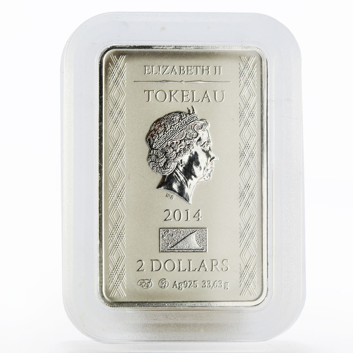 Tokelau 2 dollars Folk Crafts series Gzhel silver coin 2014