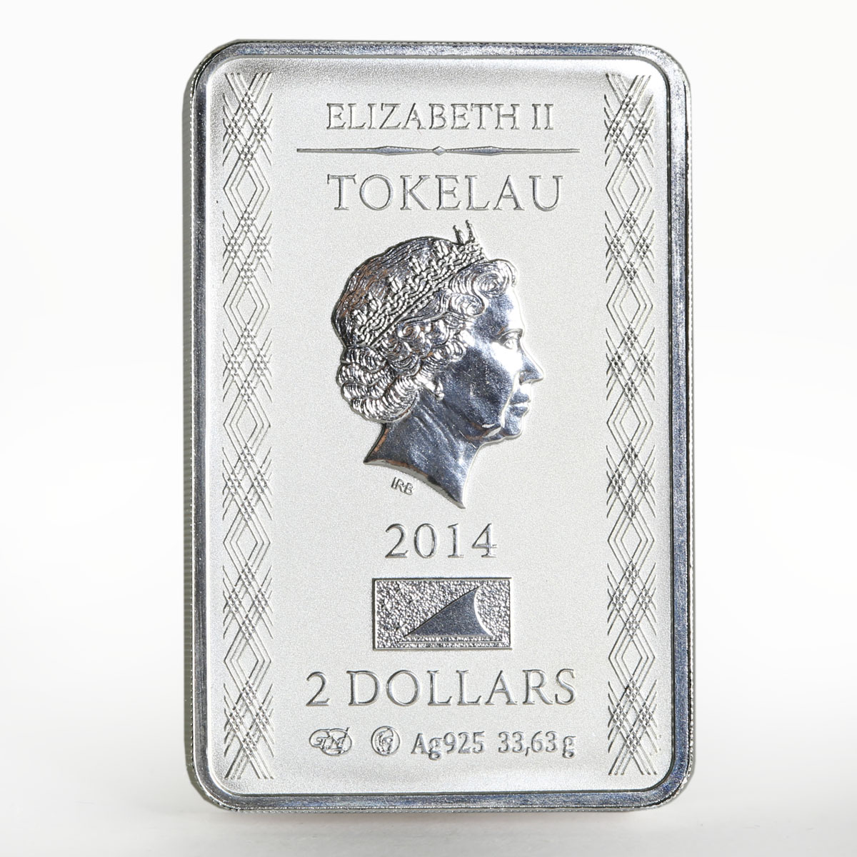 Tokelau 2 dollars Folk Crafts series Gzhel silver coin 2014