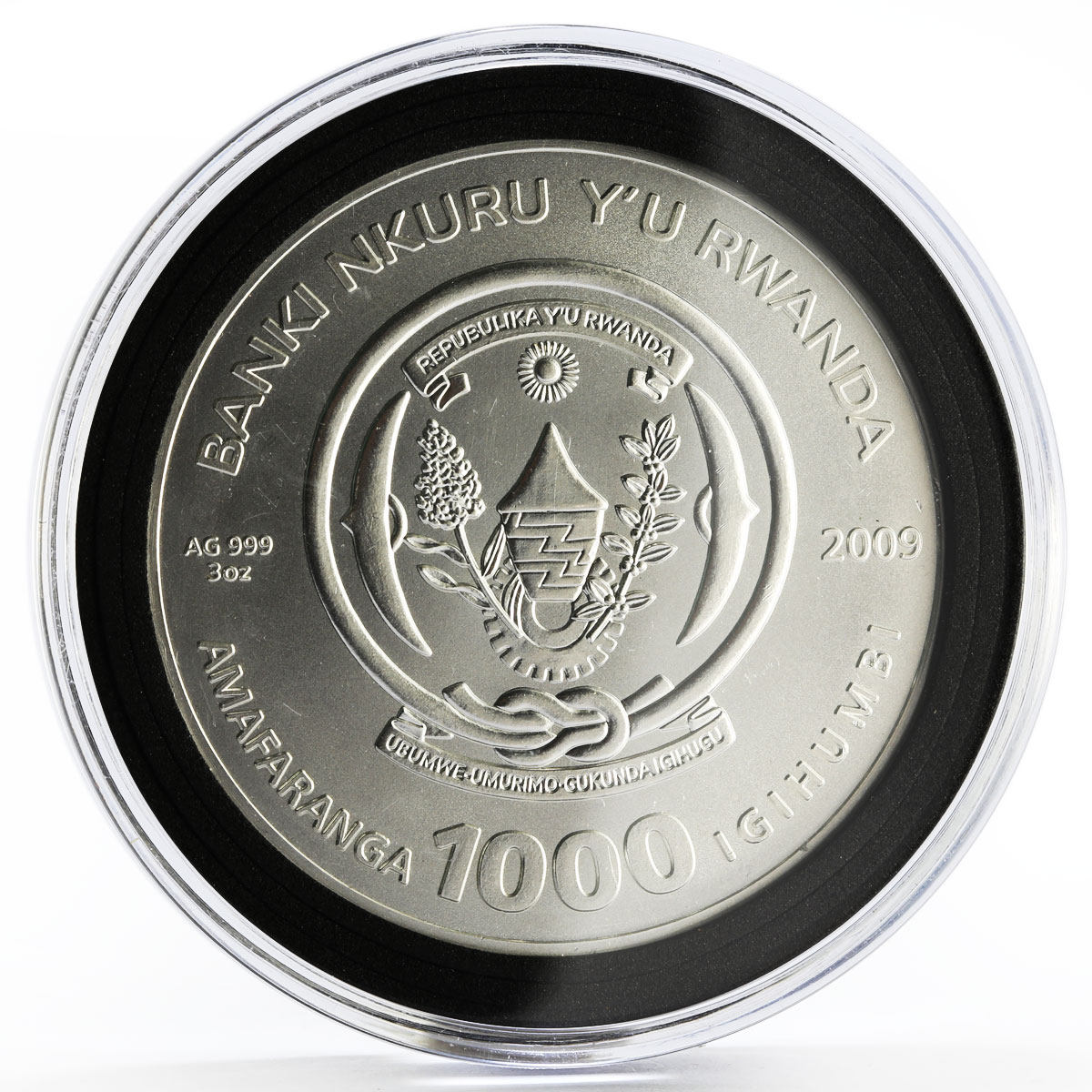 Rwanda 1000 francs Zodiac Signs series Capricorn gilded silver coin 2009