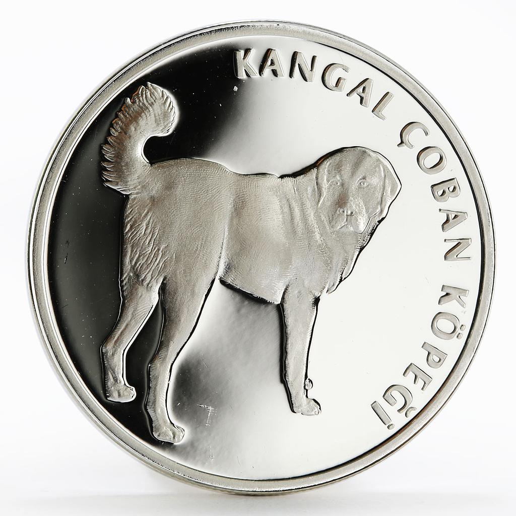 Turkey 20 lira Animal series Turkish Kangal Dog proof silver coin 2005