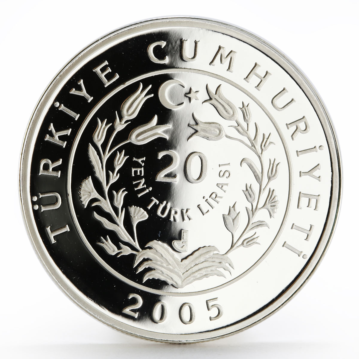 Turkey 20 lira Animal series Turkish Kangal Dog proof silver coin 2005