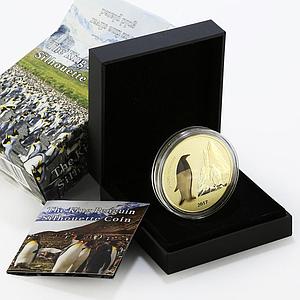 Ghana 5 cedis The King Penguin Silhouette gilded silver coin 2017