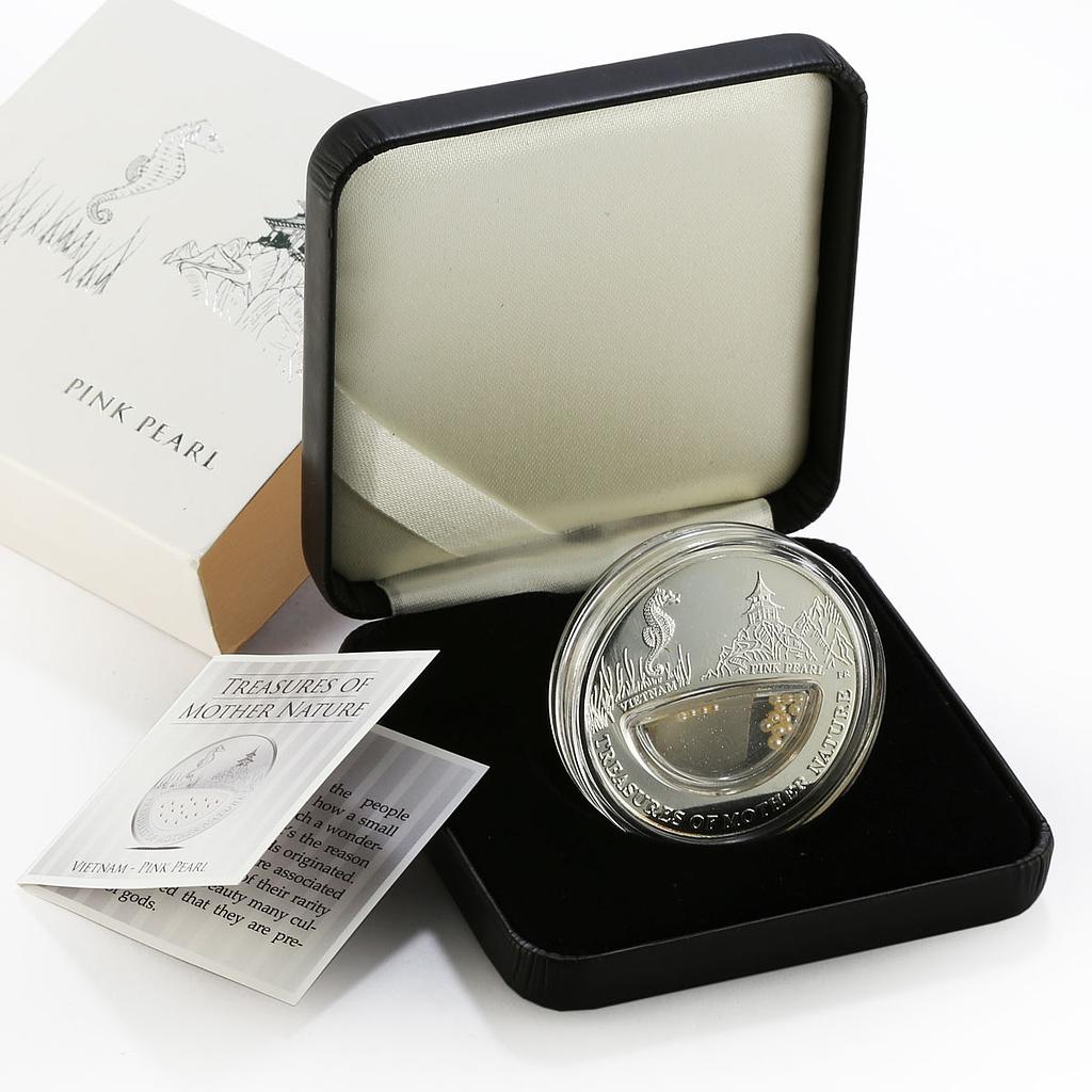 Fiji 1 dollar Treasures of Mother Nature Pink Pearl proof silver coin 2012