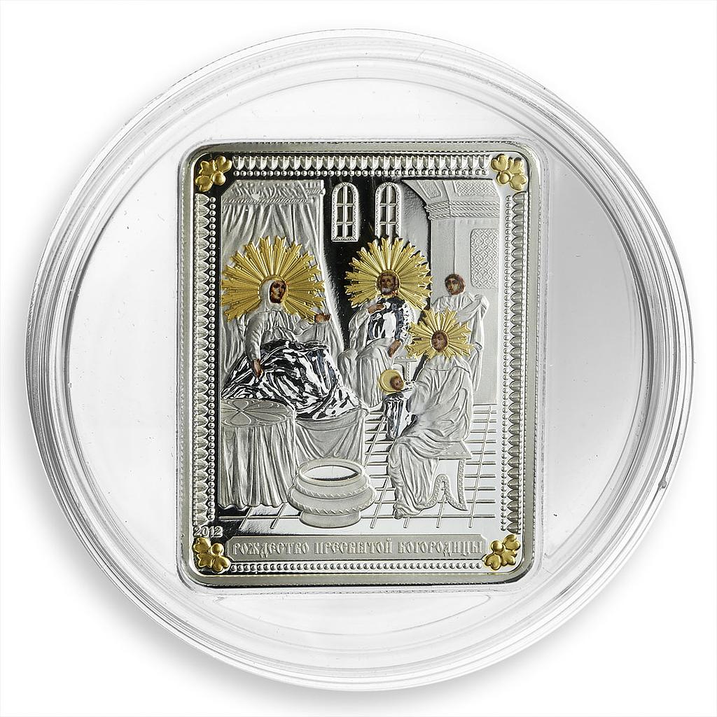 Cook Islands 5 dollars Blessed Virgin Mary Icon Religion Saints silver coin 2012