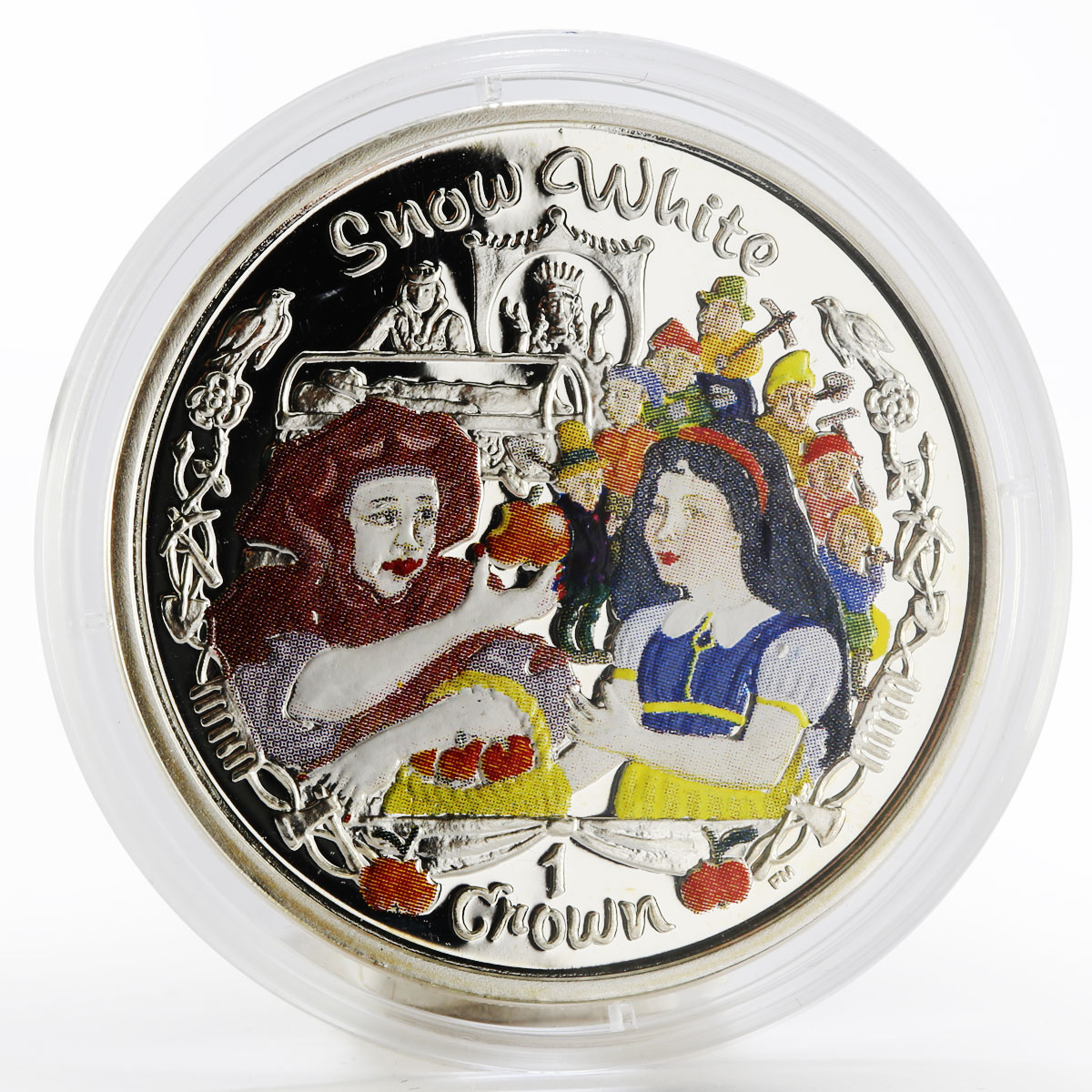 Isle of Man 1 crown Snow White colored silver coin 2006