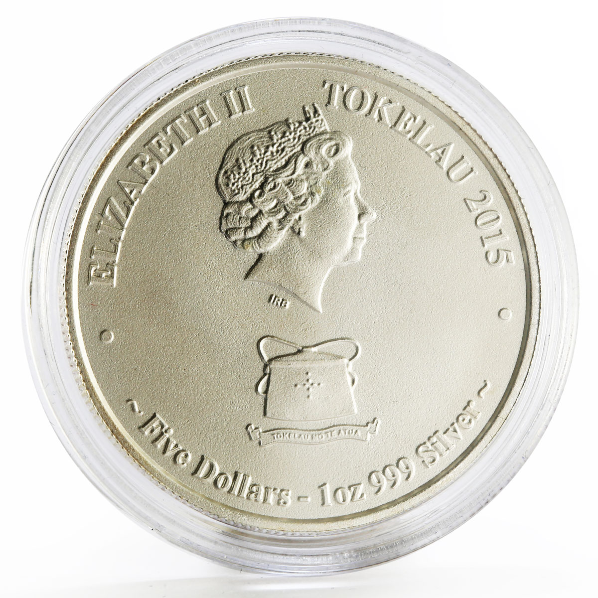 Tokelau 5 dollars Mokoha Great White Shark colored silver coin 2015