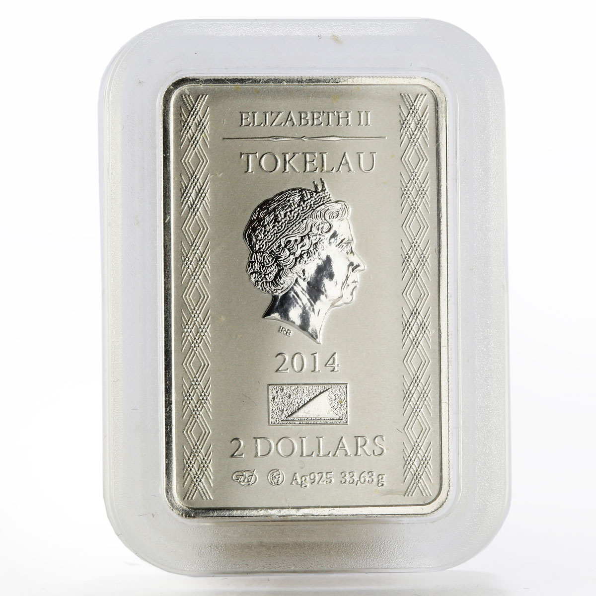 Tokelau 2 dollars Folk Crafts series Zhostovo silver coin 2014