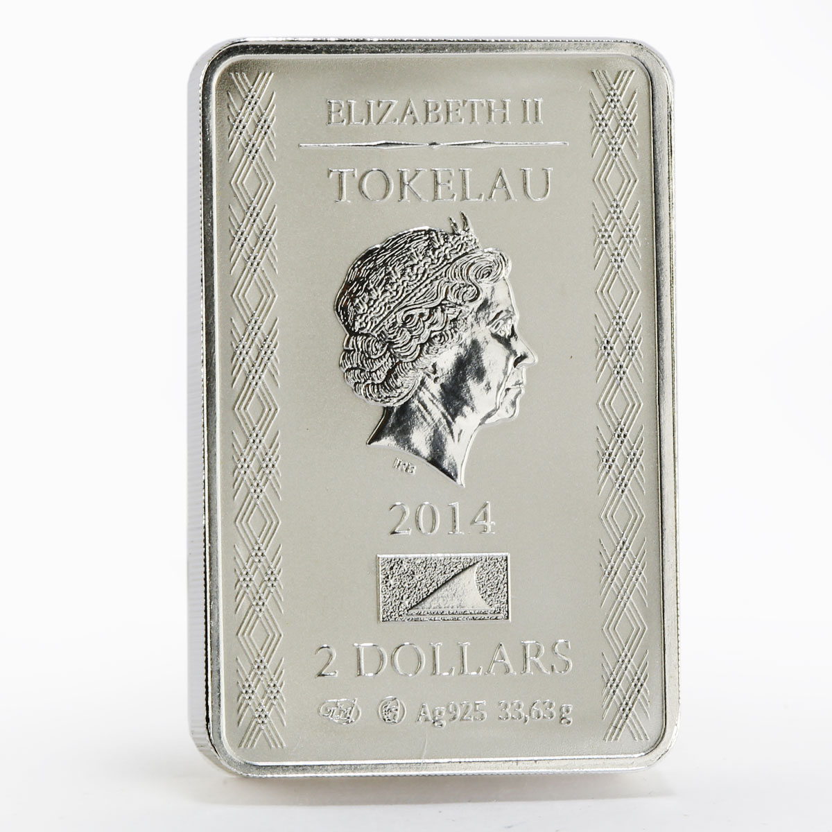 Tokelau 2 dollars Folk Crafts series Khokhloma silver coin 2014