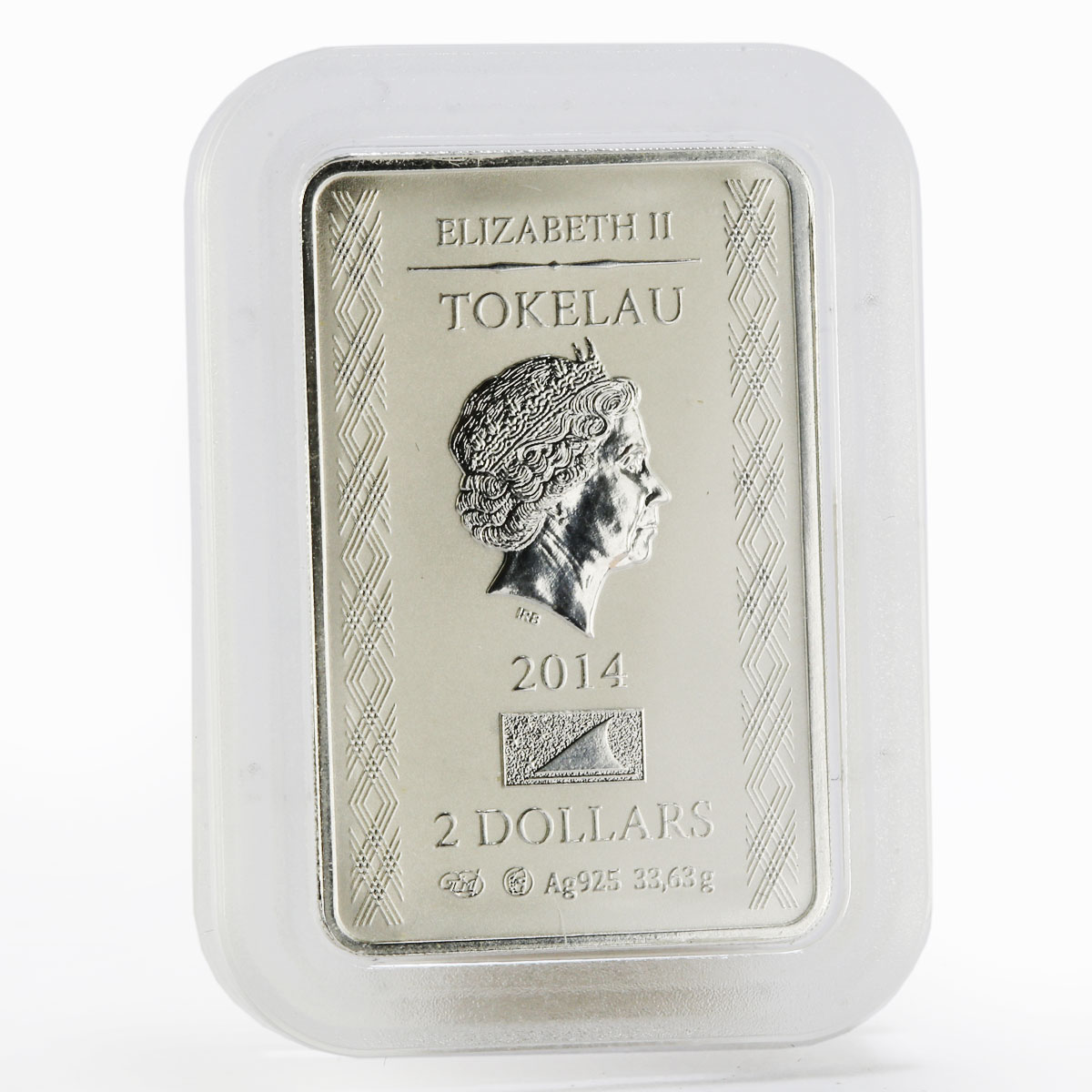 Tokelau 2 dollars Folk Crafts series Khokhloma silver coin 2014