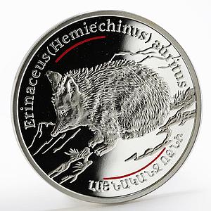 Armenia 100 dram Caucasus Wild series The Wide - Eared Hedhehog silver coin 2006