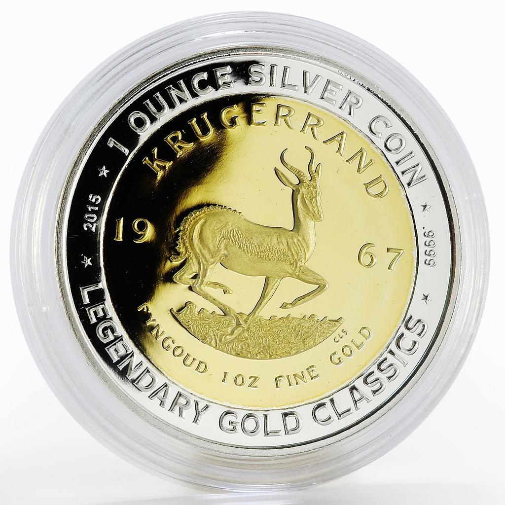 Benin 1000 francs Legendary Gold Classics Krugerrand gilded silver coin 2015