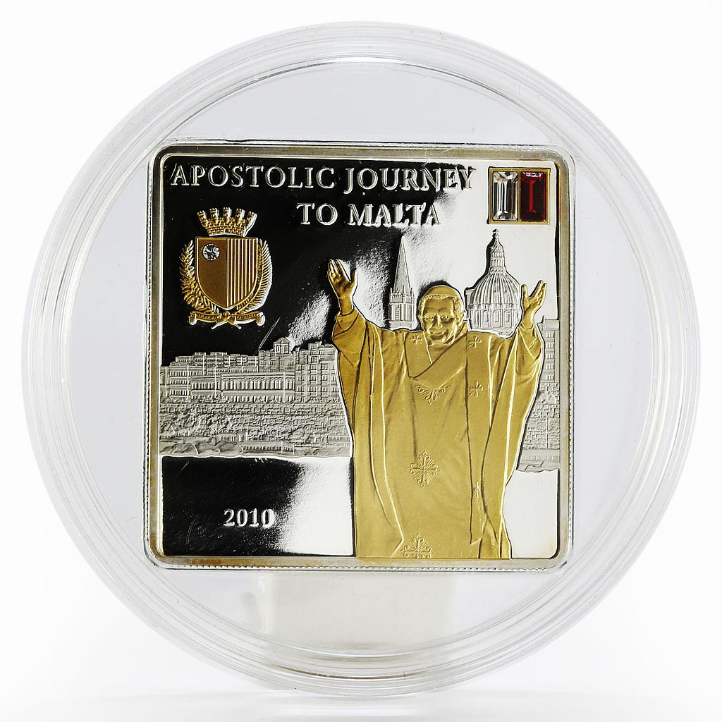 Cook Islands 5 dollars Pope's Apostolic Journey to Malta proof silver coin 2010