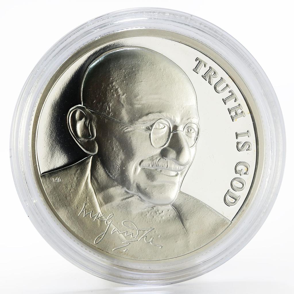 Malta 500 liras Champions for Peace series Mahatma Gandhi proof silver coin 2003