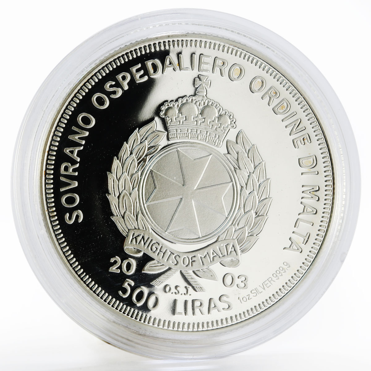 Malta 500 liras Champions for Peace series Mahatma Gandhi proof silver coin 2003