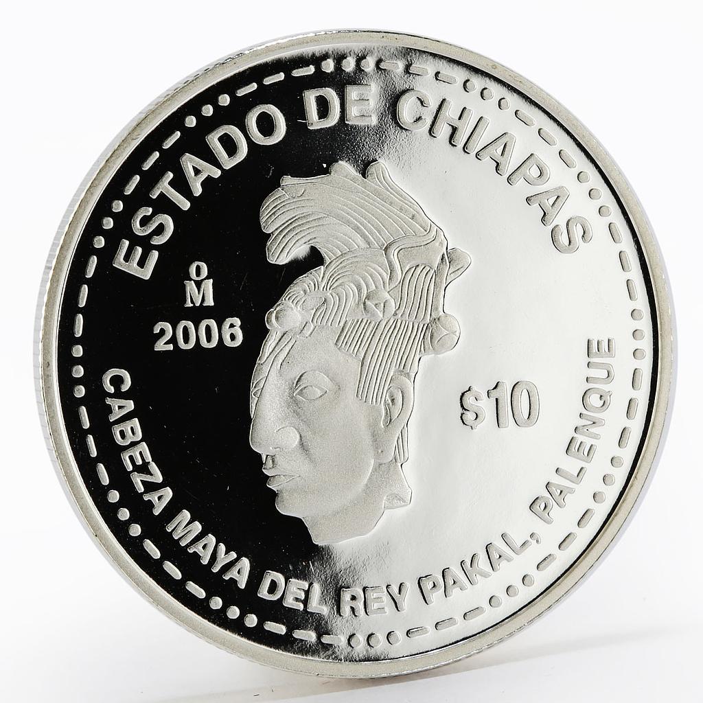 Mexico 10 pesos 180th Anniversary of Chiapas proof silver coin 2006