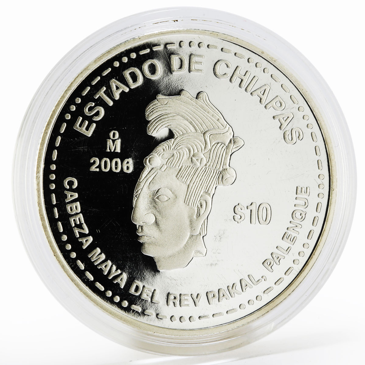 Mexico 10 pesos 180th Anniversary of Chiapas proof silver coin 2006