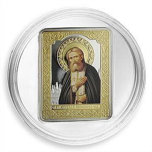 Cook Islands 5 dollars Russian Icons St. Seraphim Sarovsky silver coin 2013