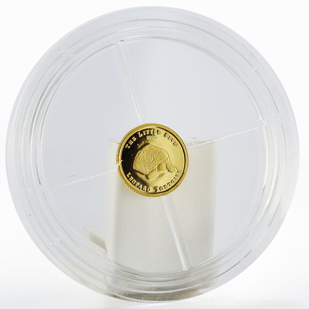 Palau 1 dollar The Little Five series Leopard Turtoise proof gold coin 2006