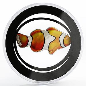 Vanuatu 50 vatu Tropical Fish series Clownfish colored proof silver coin 2006