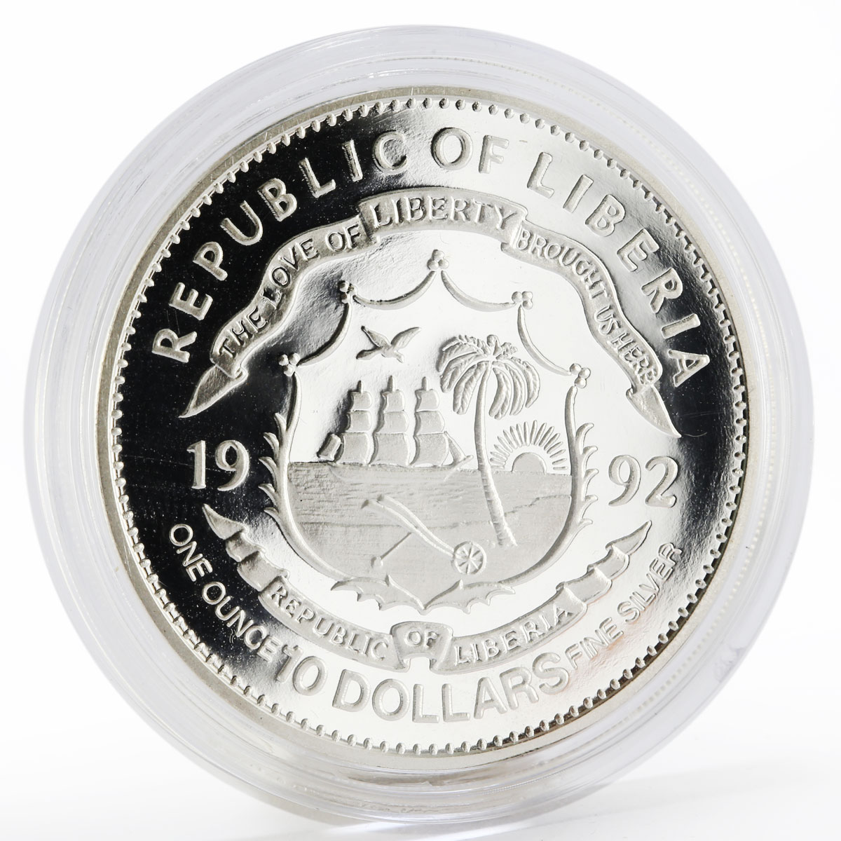 Liberia 10 dollars Formule One series Ayrton Senna proof silver coin 1992