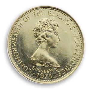 Bahamas 100 dollars Independence Day - July 10 Queen Elizabeth II gold coin 1973