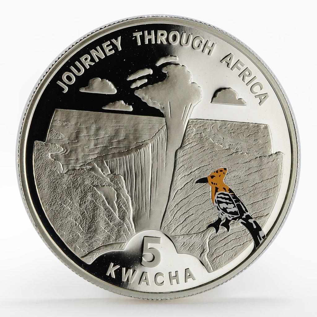 Malawi 5 kwacha Journey to Africa series Victoria Falls proof silver coin 2006