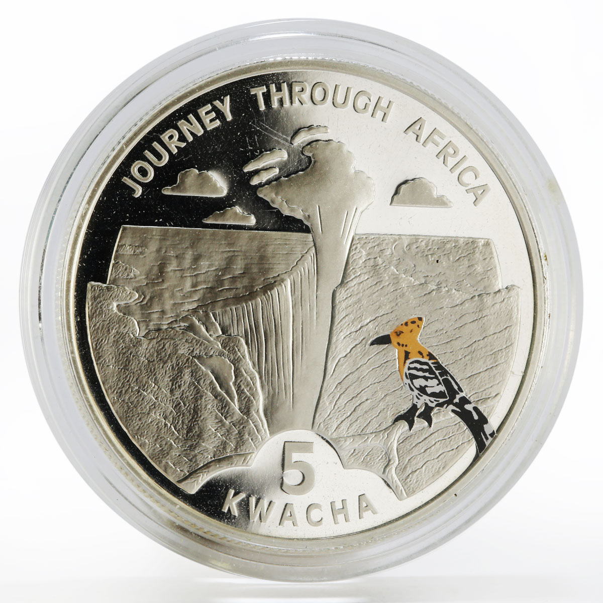 Malawi 5 kwacha Journey to Africa series Victoria Falls proof silver coin 2006