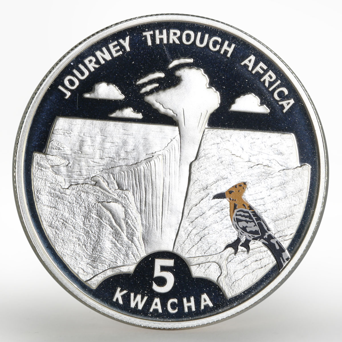 Malawi 5 kwacha Journey to Africa series Victoria Falls proof silver coin 2006