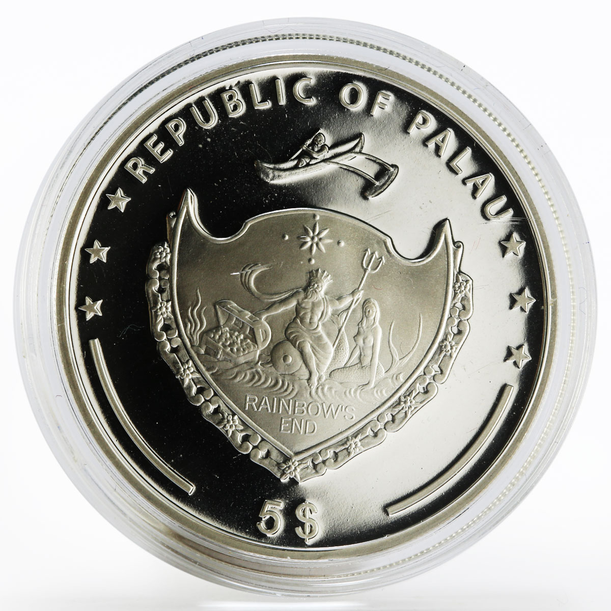 Palau 5 dollars Marine Life Protection series Sea Treasures silver coin 2010