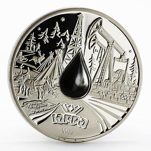 Cook Island 5 dollars Ugra A Drop of Oil Yurts in Taiga proof silver coin 2010