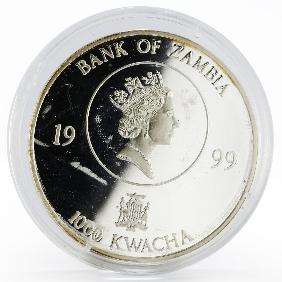 Zambia 1000 kwacha Sydney Olympic Games Discus Throwing proof silver coin 1999