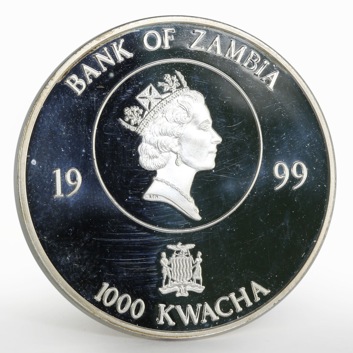 Zambia 1000 kwacha Sydney Olympic Games Discus Throwing proof silver coin 1999