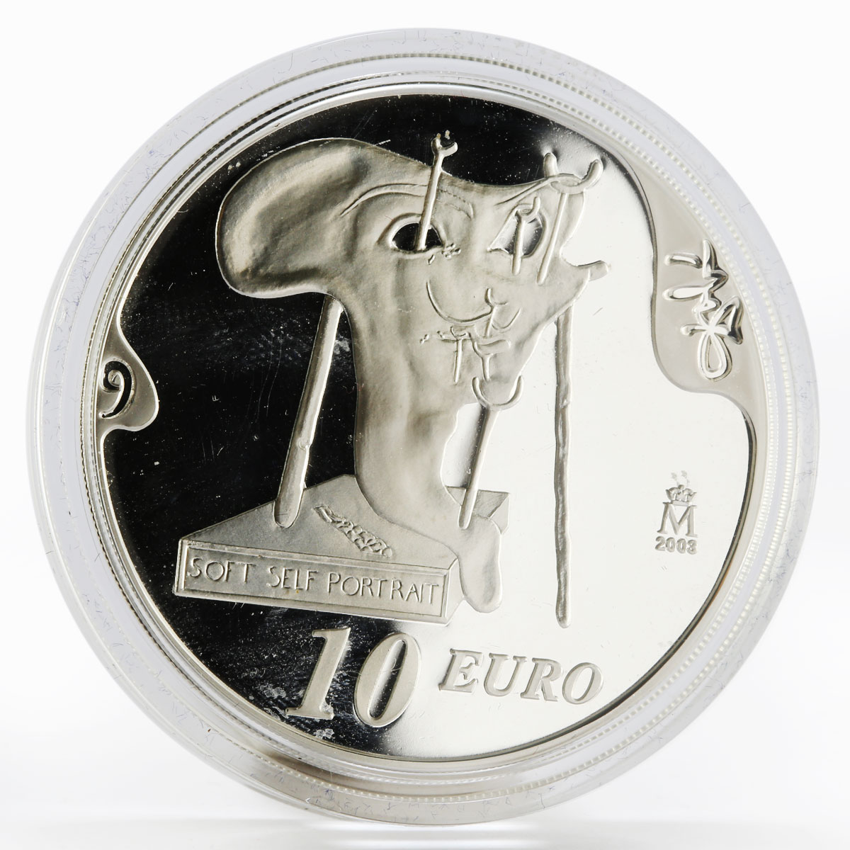 Spain 10 euro 100th Birth Anniversary of Salvador Dali proof silver coin 2004