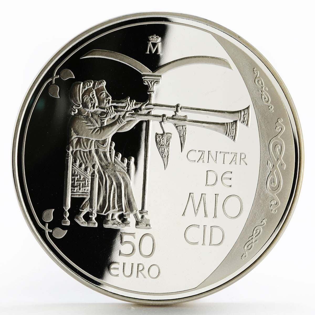 Spain 50 euro Burgos Cathedral and The Cavalier proof silver coin 2007