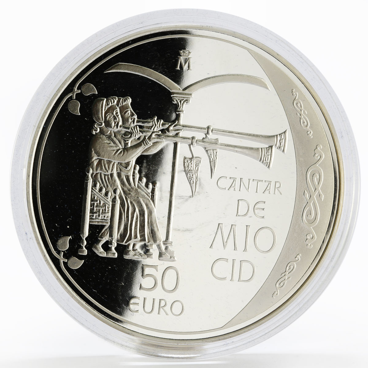 Spain 50 euro Burgos Cathedral and The Cavalier proof silver coin 2007