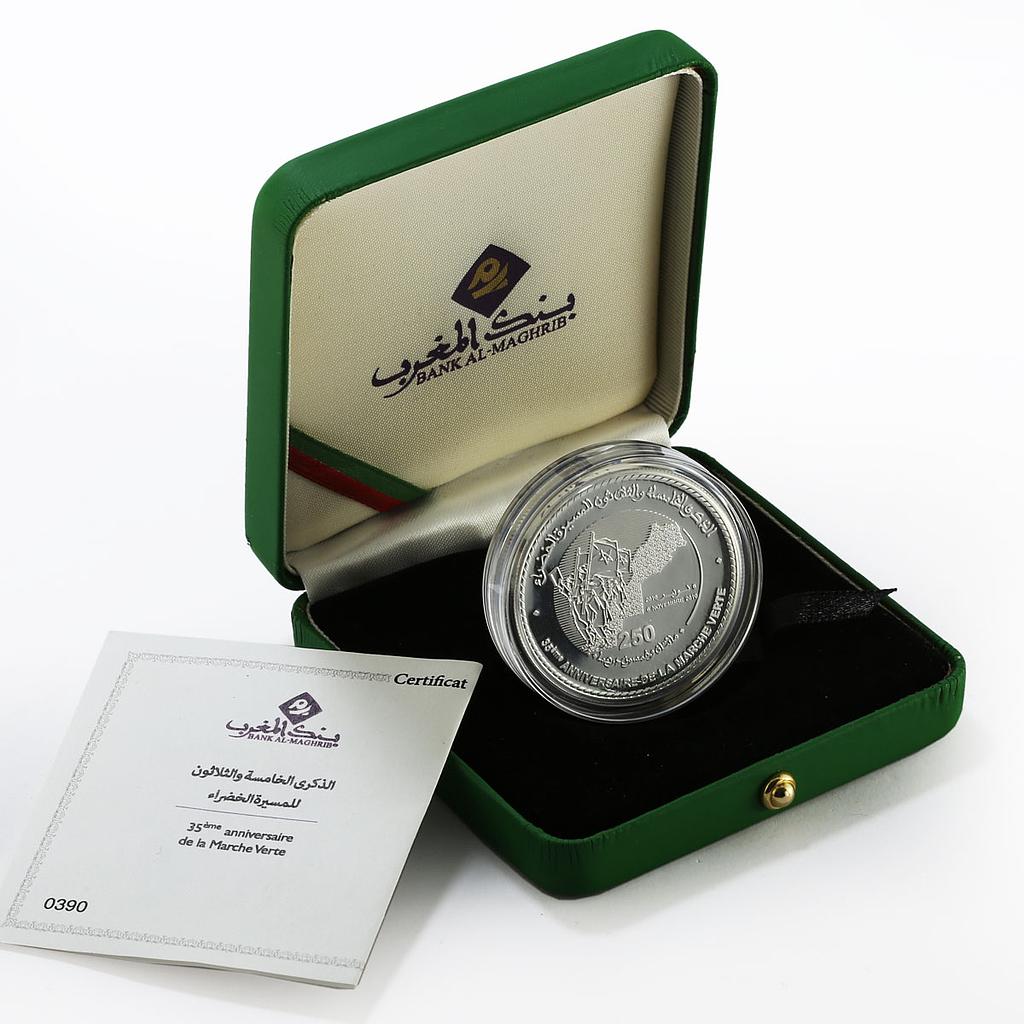 Morocco 250 dirhams 35th Anniversary of the Green March proof silver coin 2010