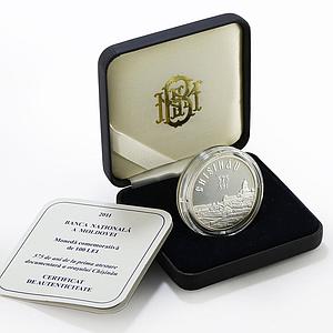 Moldova 100 lei 575 Years of the First Record of Chisinau proof silver coin 2011