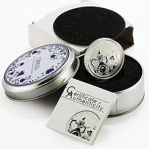 Cook Islands 5 dollars Russian Folk Crafts series Gzhel colored silver coin 2012
