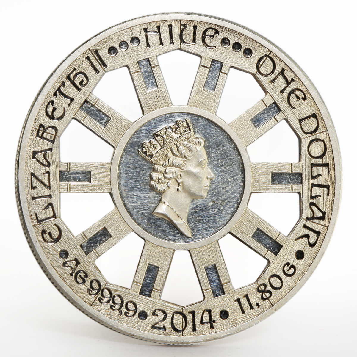 Niue 1 dollar Wheel of Fortune colored proof silver coin 2014