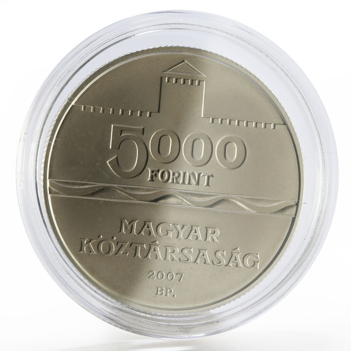 Hungary 5000 forint Hungarian Castles series Gyula Castle silver coin 2007